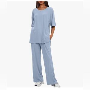 NWT BLUE PAJAMAS LOUNGE SET-S TOP & BOTTOM